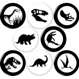 Dinosaur set of 8 1 inch pins buttons